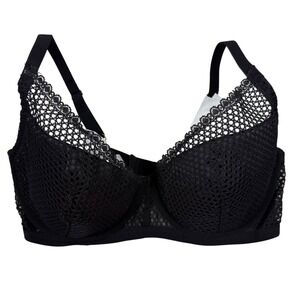 VICTORIA'S SECRET Luxe Lingerie Fishnet Lace Push-up Bra Color Black Size 36DD